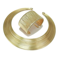 Chokore Chokore Golden Wire Choker and Bracelet Set