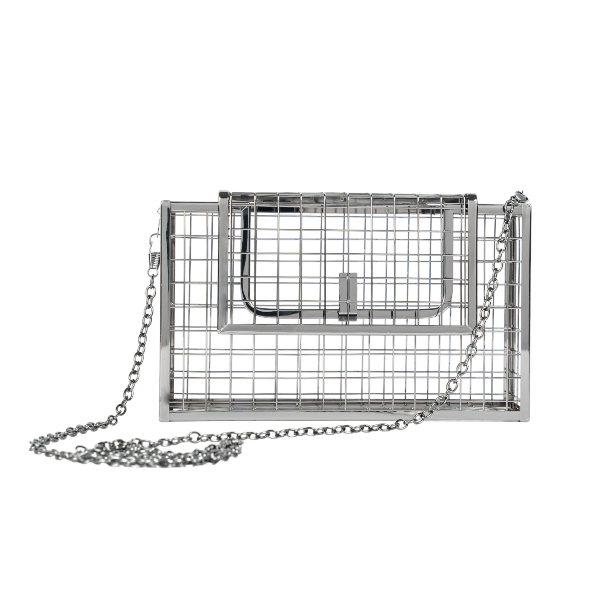 Chokore Metallic Cage Handbag (Silver)