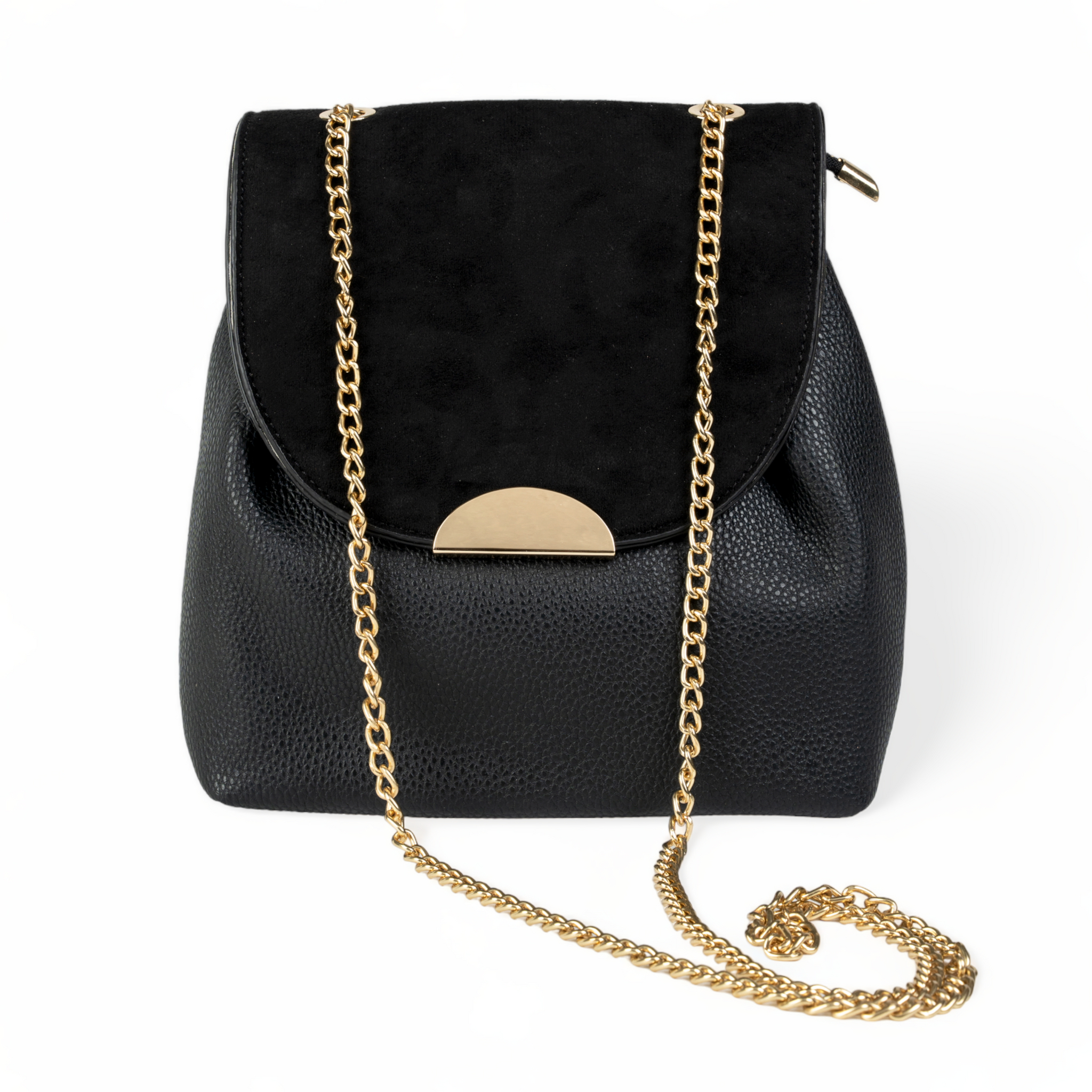 Chokore Crossbody Bag with Metal Closure (Black)