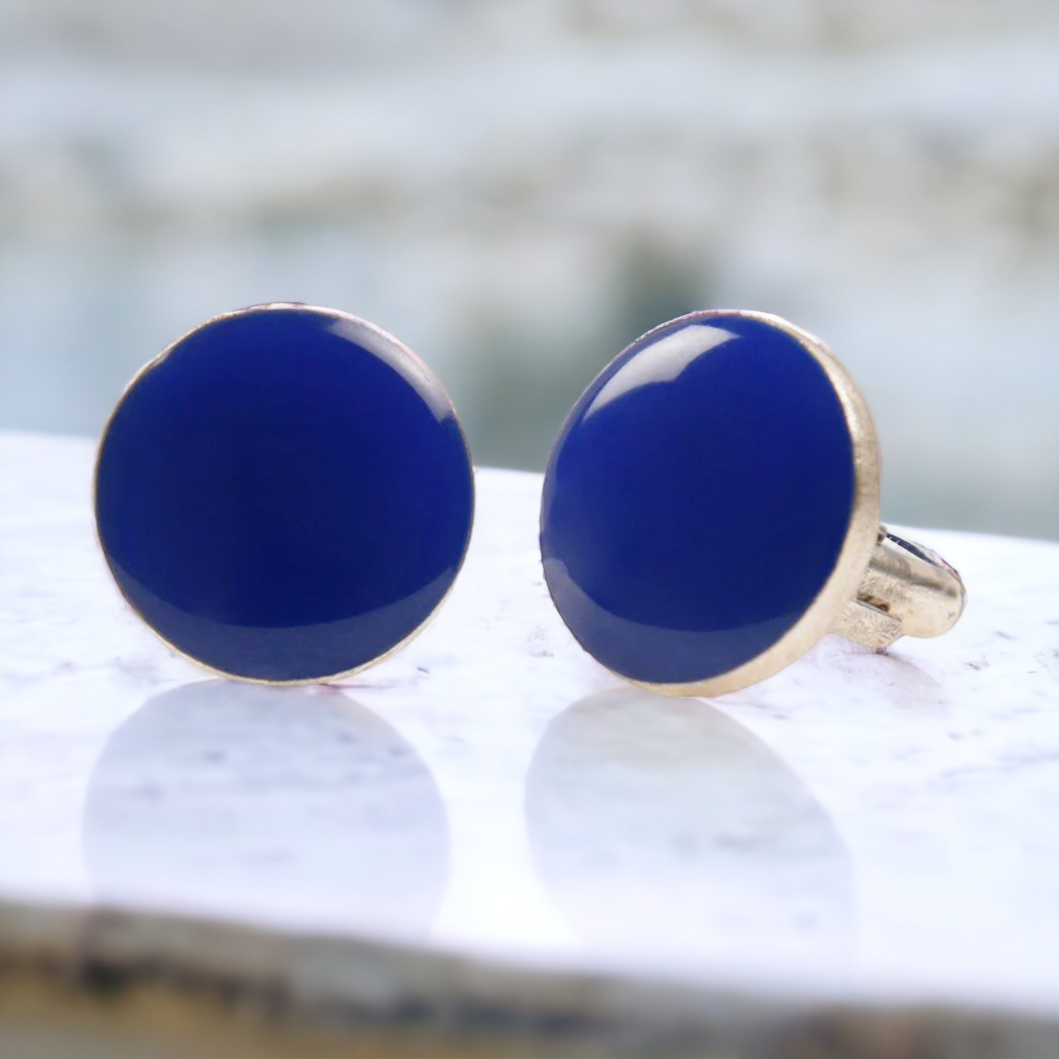 Chokore  Chokore Cobalt Blue color Round shape Cufflinks 