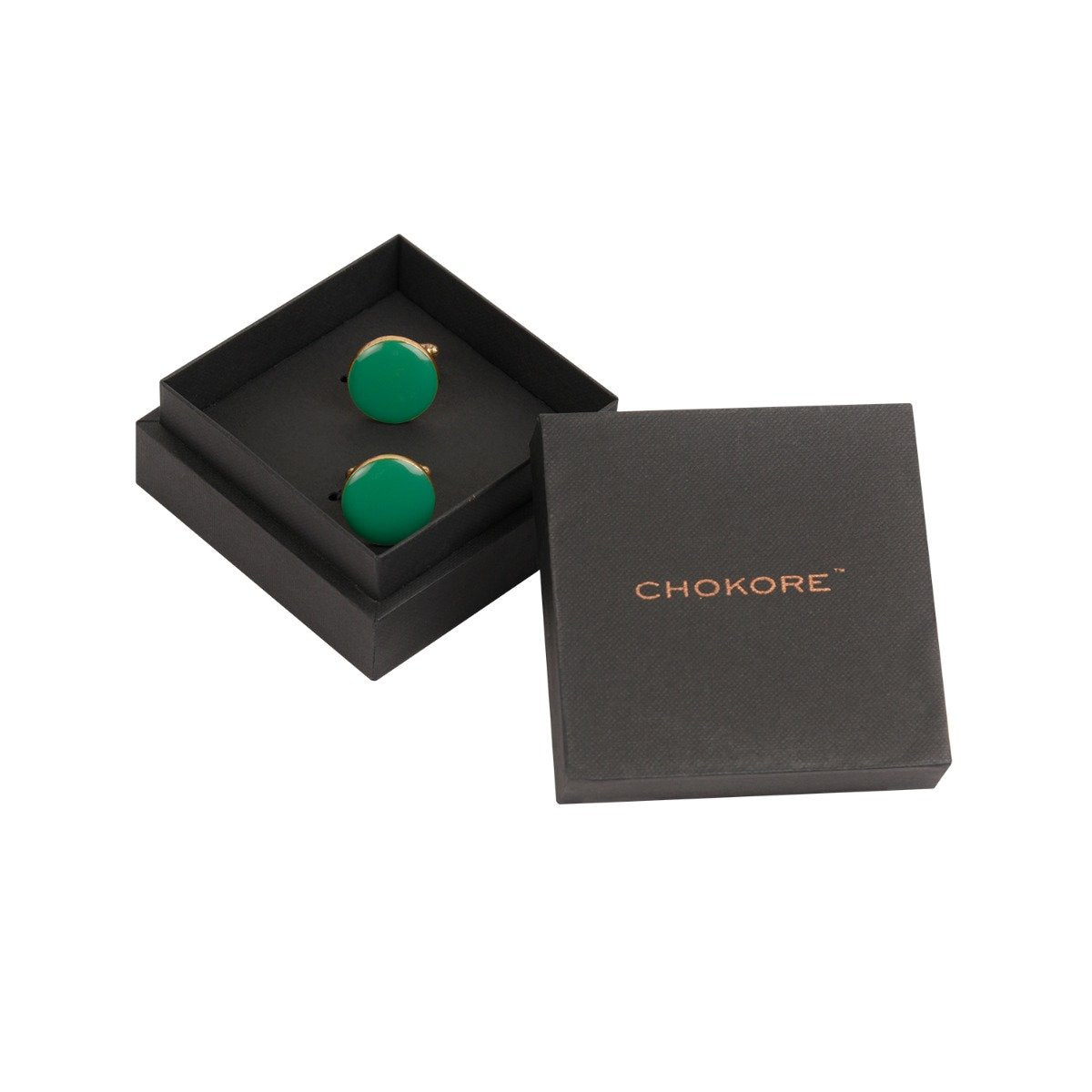 Chokore Chokore Green color Round shape Cufflinks Chokore Green color Round shape Cufflinks 