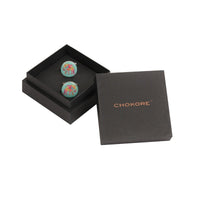 Chokore Chokore Light Blue color Elephant motif Round shape Cufflinks