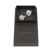 Chokore Chokore Light Blue color Elephant motif Round shape Cufflinks