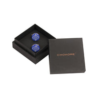 Chokore Chokore Cobalt Blue color Indian design motif Round shape Cufflinks