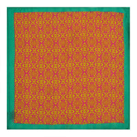 Chokore Chokore Light Sea Green & Pink Silk Pocket Square - Indian At Heart line