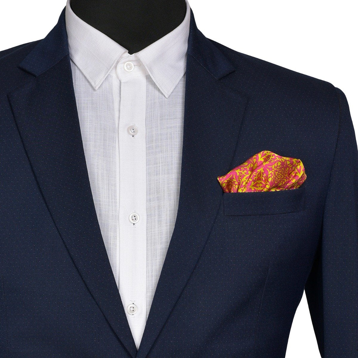 Chokore Chokore Light Sea Green & Pink Silk Pocket Square - Indian At Heart line Chokore Light Sea Green & Pink Silk Pocket Square - Indian At Heart line 