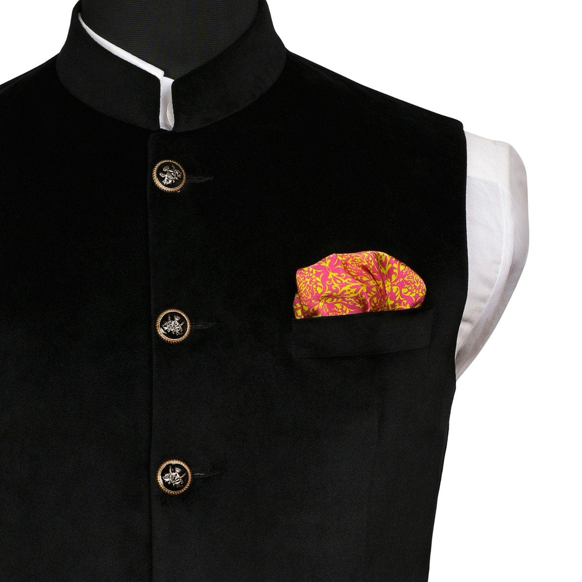 Chokore Chokore Light Sea Green & Pink Silk Pocket Square - Indian At Heart line Chokore Light Sea Green & Pink Silk Pocket Square - Indian At Heart line 