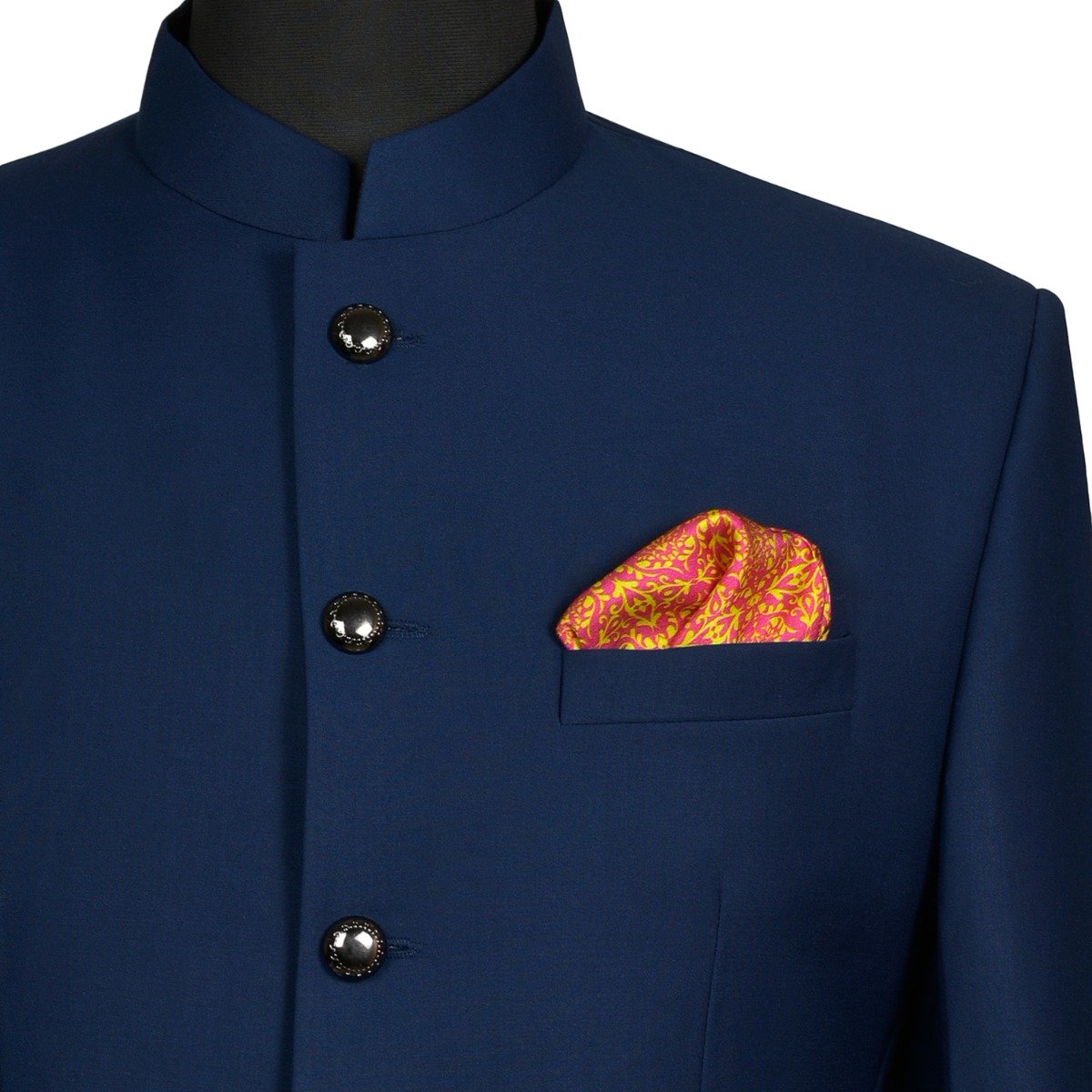 Chokore Chokore Light Sea Green & Pink Silk Pocket Square - Indian At Heart line Chokore Light Sea Green & Pink Silk Pocket Square - Indian At Heart line 