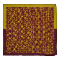 Chokore Chokore Burgundy & Lemon Green Silk Pocket Square - Indian At Heart line