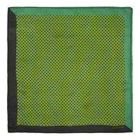 Chokore Chokore Green & Black Silk Pocket Square -Indian At Heart line