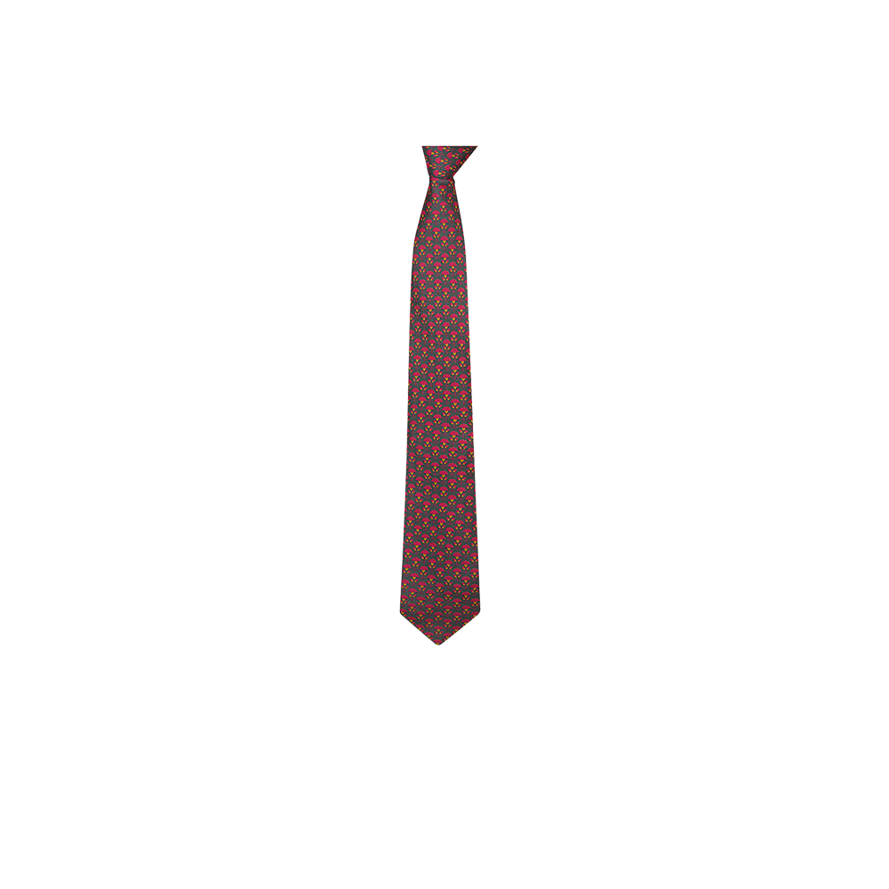 Chokore Grey & Magenta Silk Tie from Indian At Heart range & Two-in-one Dark Grey & Wine Pink Silk Pocket Square set