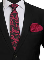 Chokore Chokore Marsela & Navy Blue Silk Tie - Indian At Heart range & Plain Pink color Silk Pocket Square set