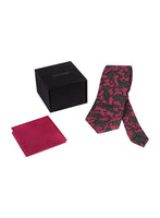 Chokore Chokore Marsela & Navy Blue Silk Tie - Indian At Heart range & Plain Pink color Silk Pocket Square set