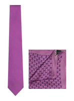 Chokore Chokore Deep Purple color Silk Tie & Purple color Silk Pocket Square from Indian at heart line set