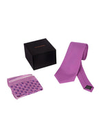 Chokore Chokore Deep Purple color Silk Tie & Purple color Silk Pocket Square from Indian at heart line set