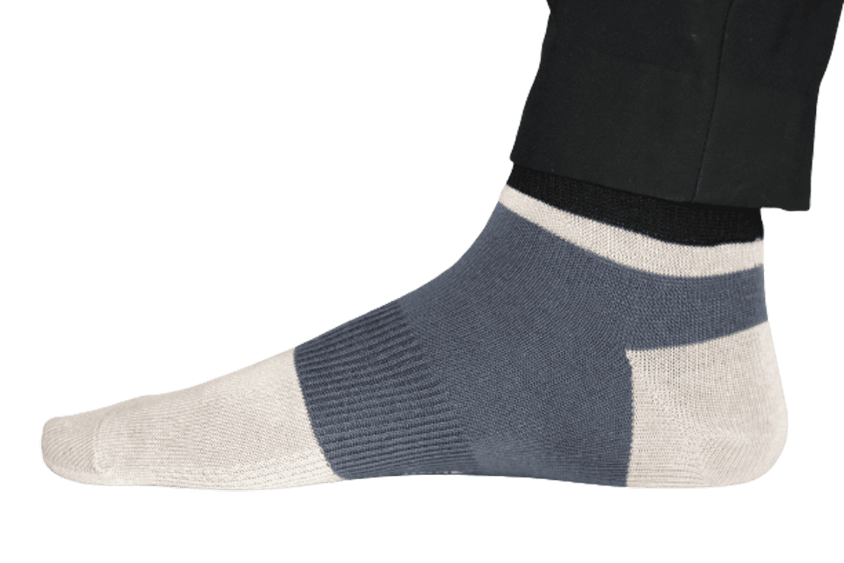 Chokore Chokore Light Grey And Navy Blue Ankle Bamboo Socks Chokore Light Grey And Navy Blue Ankle Bamboo Socks 