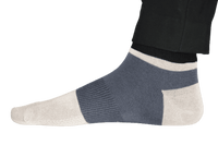 Chokore Chokore Light Grey And Navy Blue Ankle Bamboo Socks